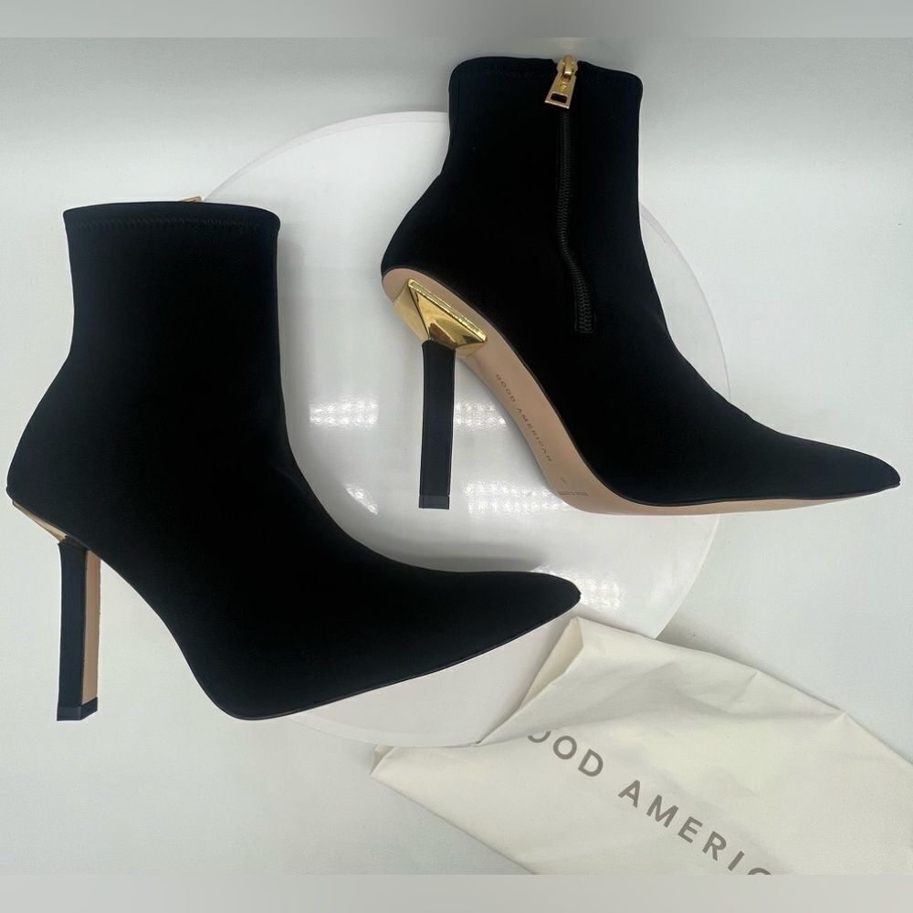 GOOD AMERICAN | Ankle Shine Neoprene Booties | Black | NWT 9 | w/ Dust Bag - Picture 8 of 15
